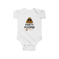 "Party Pooper" Cute Poop Emoji Baby Onesie, Funny Newborn Gift