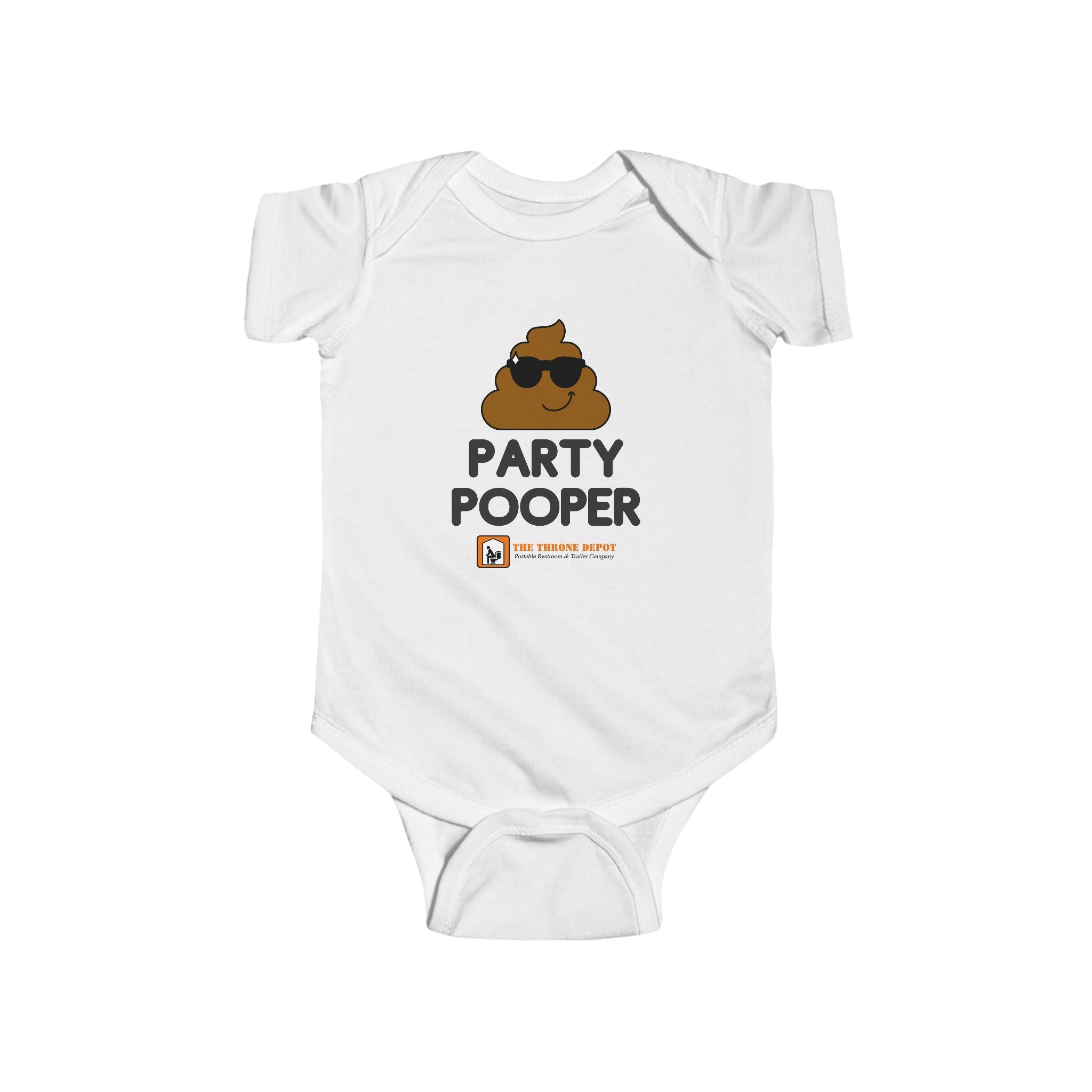 "Party Pooper" Cute Poop Emoji Baby Onesie, Funny Newborn Gift