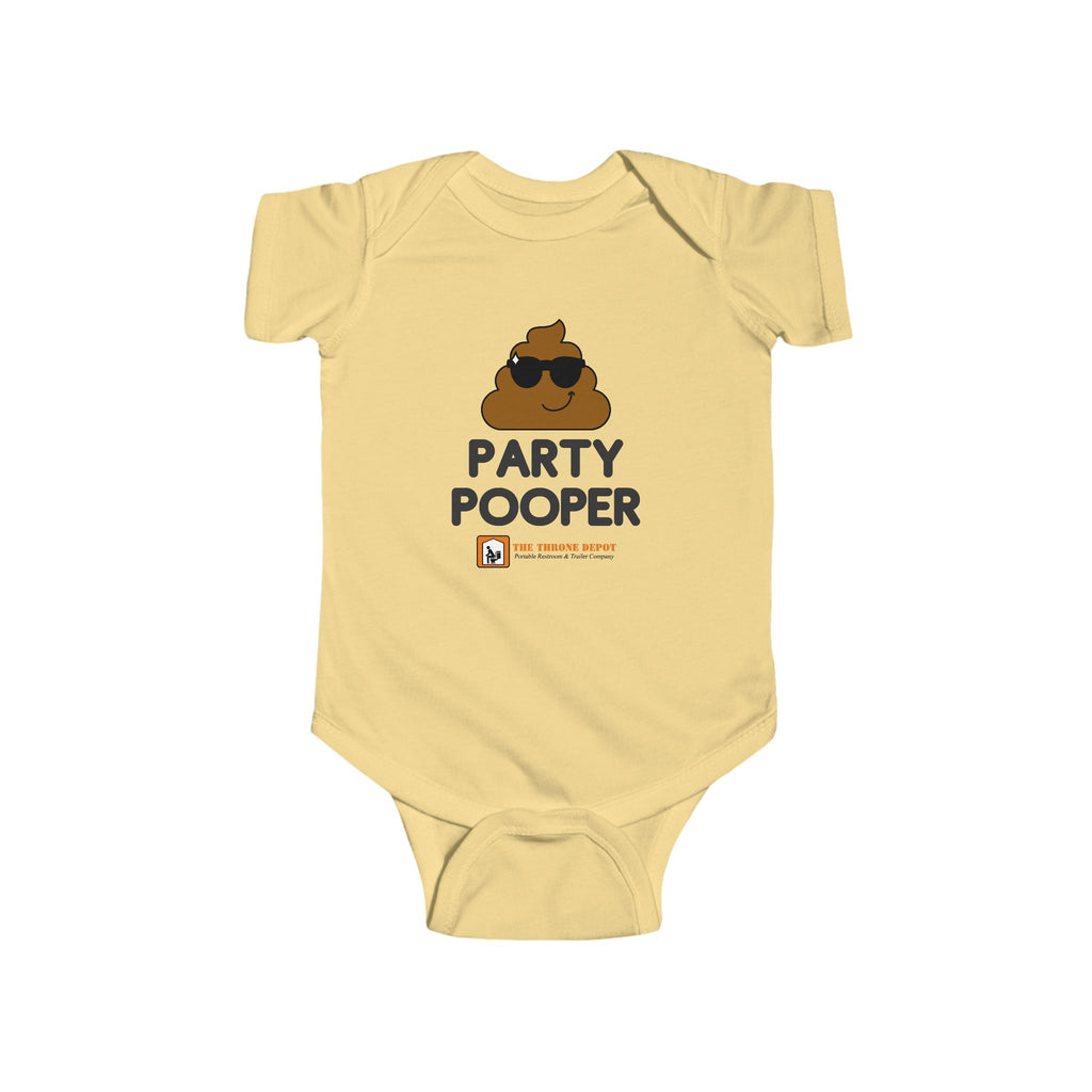 "Party Pooper" Cute Poop Emoji Baby Onesie, Funny Newborn Gift