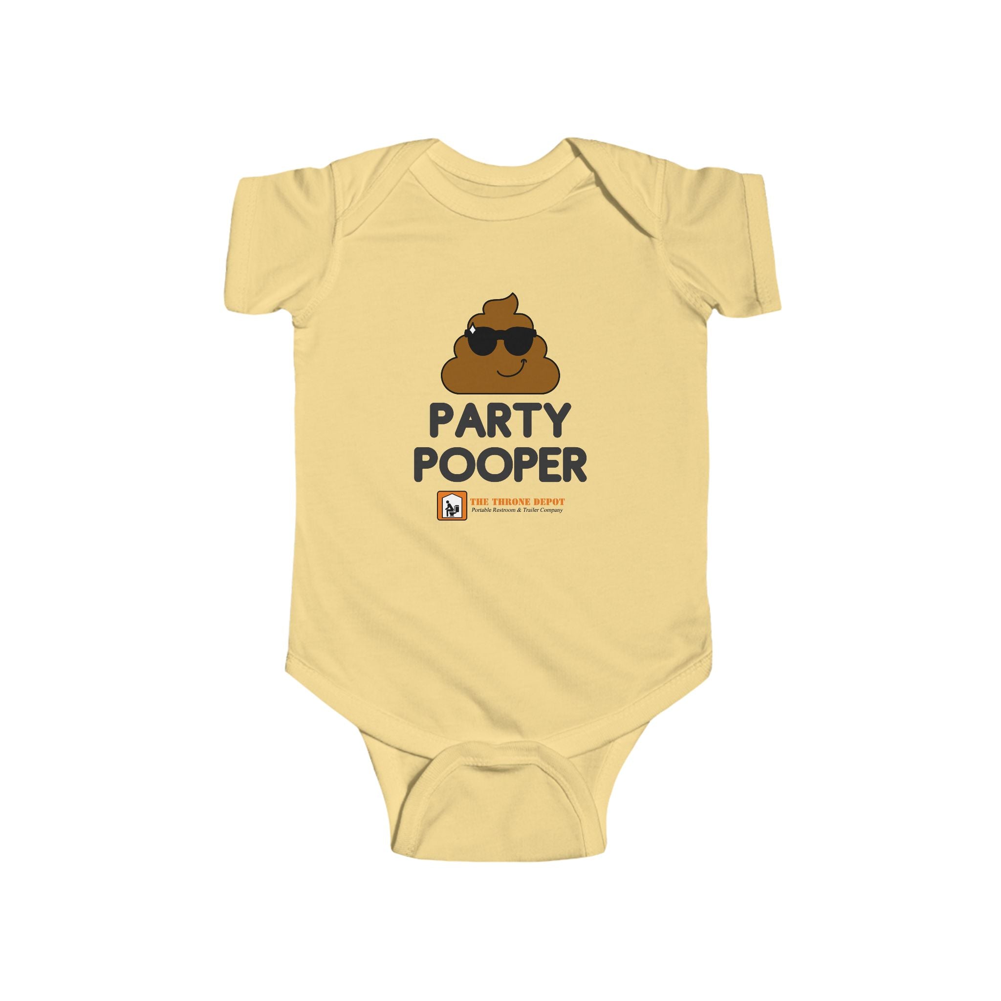 "Party Pooper" Cute Poop Emoji Baby Onesie, Funny Newborn Gift