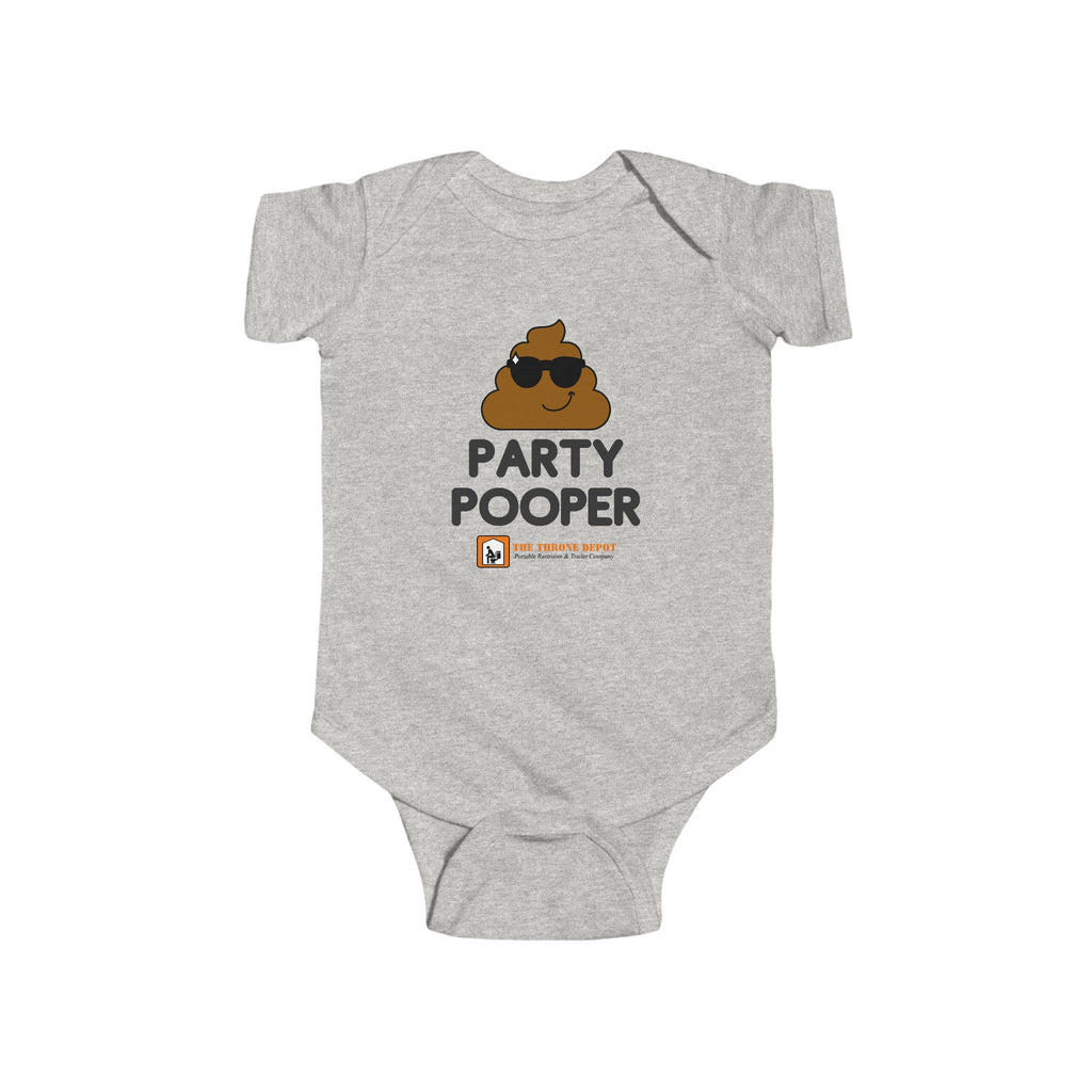 "Party Pooper" Cute Poop Emoji Baby Onesie, Funny Newborn Gift