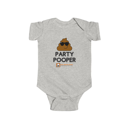 "Party Pooper" Cute Poop Emoji Baby Onesie, Funny Newborn Gift